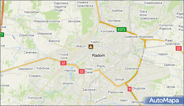 mapa Radomia, Radom na mapie Targeo