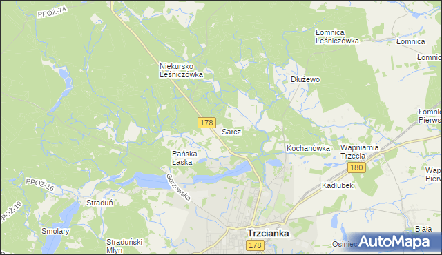 mapa Sarcz, Sarcz na mapie Targeo