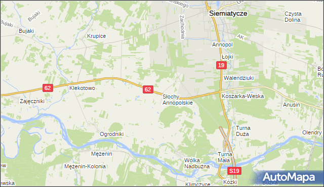 mapa Słochy Annopolskie, Słochy Annopolskie na mapie Targeo