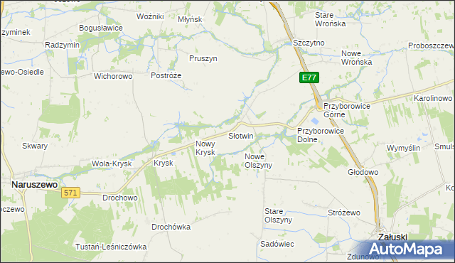 mapa Słotwin, Słotwin na mapie Targeo