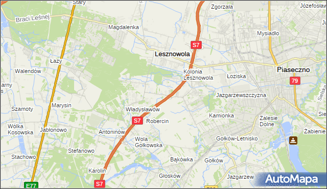 mapa Wilcza Góra gmina Lesznowola, Wilcza Góra gmina Lesznowola na mapie Targeo