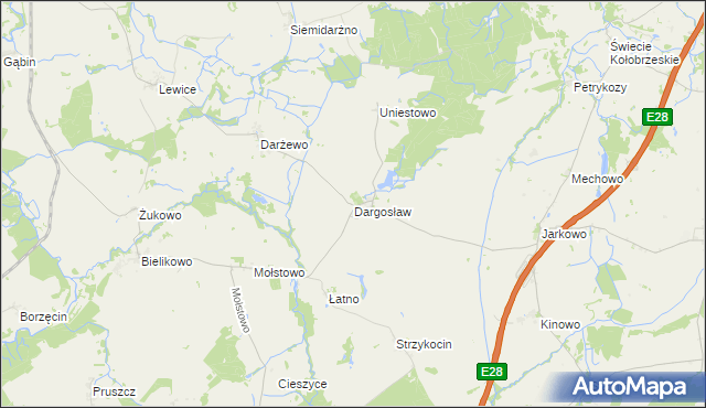 mapa Dargosław, Dargosław na mapie Targeo