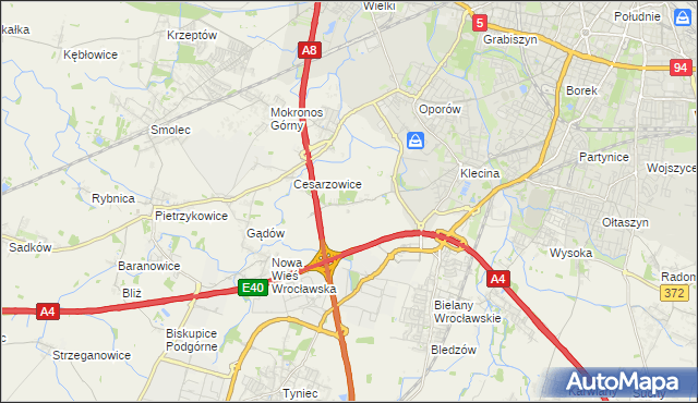 mapa Zabrodzie gmina Kąty Wrocławskie, Zabrodzie gmina Kąty Wrocławskie na mapie Targeo