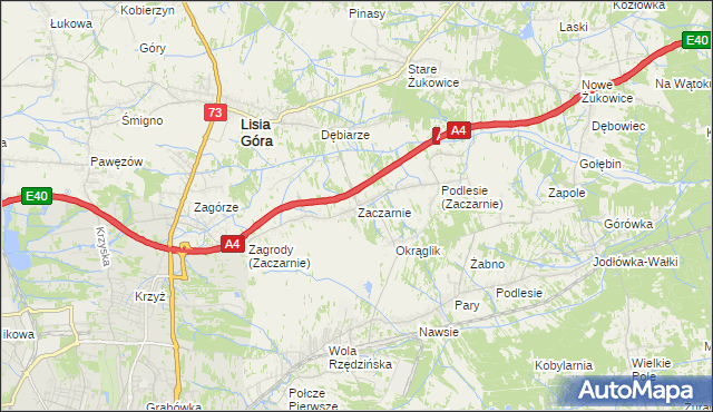 mapa Zaczarnie, Zaczarnie na mapie Targeo