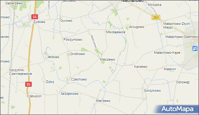 mapa Malczewo, Malczewo na mapie Targeo