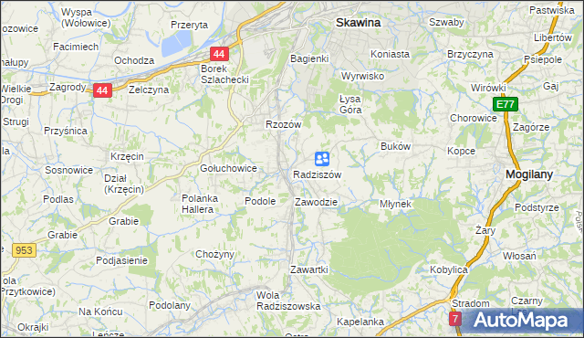 mapa Radziszów, Radziszów na mapie Targeo