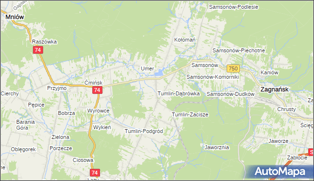 mapa Tumlin-Dąbrówka, Tumlin-Dąbrówka na mapie Targeo