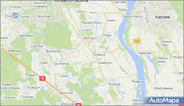 mapa Turowice gmina Konstancin-Jeziorna, Turowice gmina Konstancin-Jeziorna na mapie Targeo
