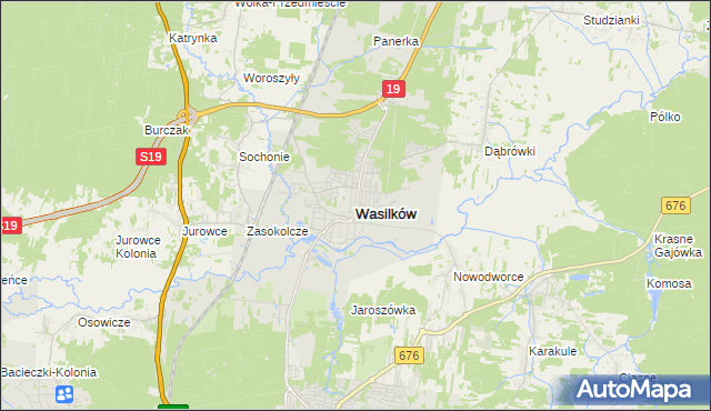 mapa Wasilków, Wasilków na mapie Targeo