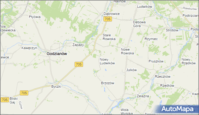 mapa Nowy Ludwików, Nowy Ludwików na mapie Targeo