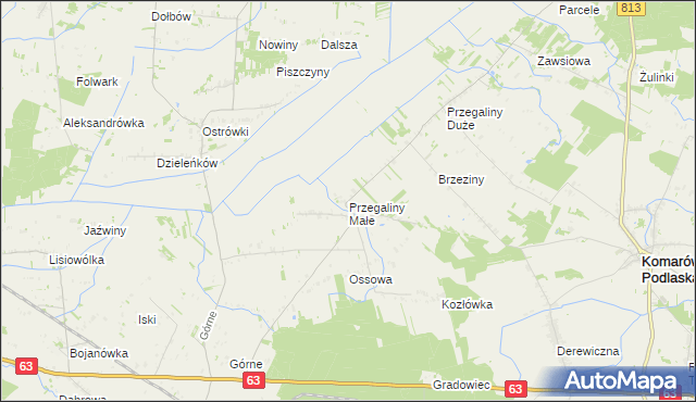 mapa Przegaliny Małe, Przegaliny Małe na mapie Targeo