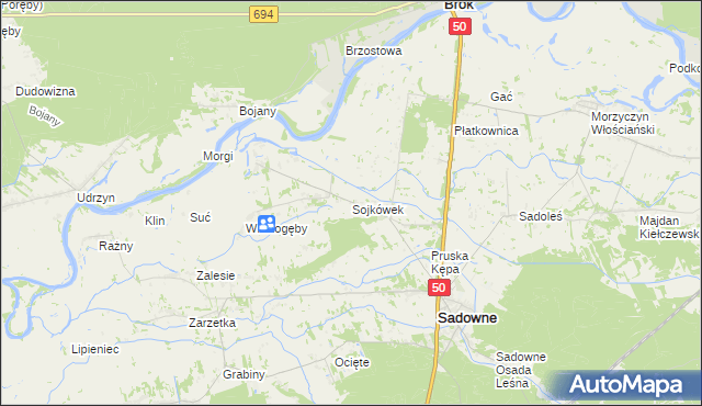 mapa Sojkówek, Sojkówek na mapie Targeo