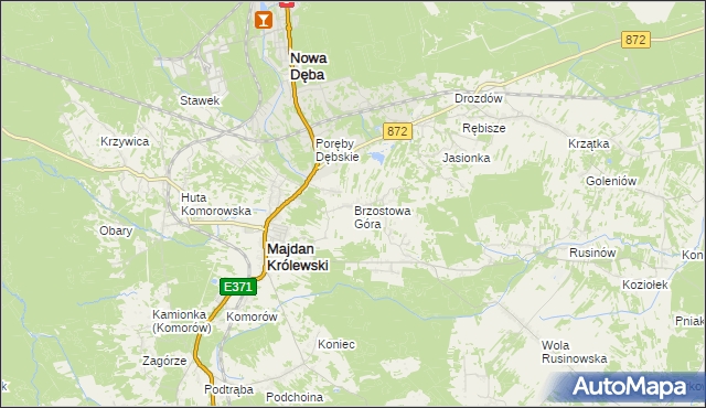 mapa Brzostowa Góra, Brzostowa Góra na mapie Targeo