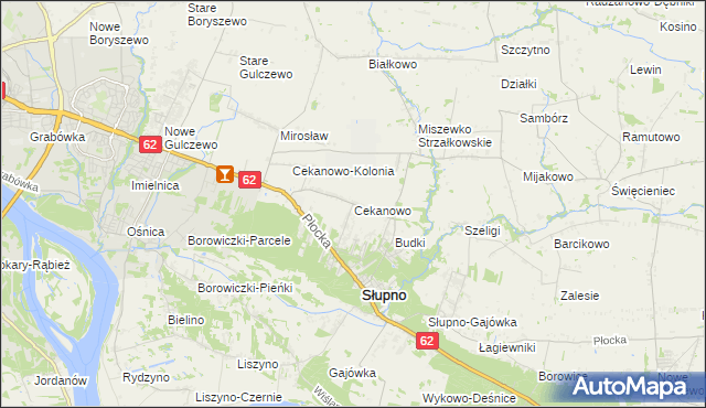 mapa Cekanowo gmina Słupno, Cekanowo gmina Słupno na mapie Targeo