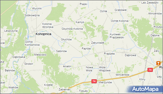 mapa Fajnów, Fajnów na mapie Targeo