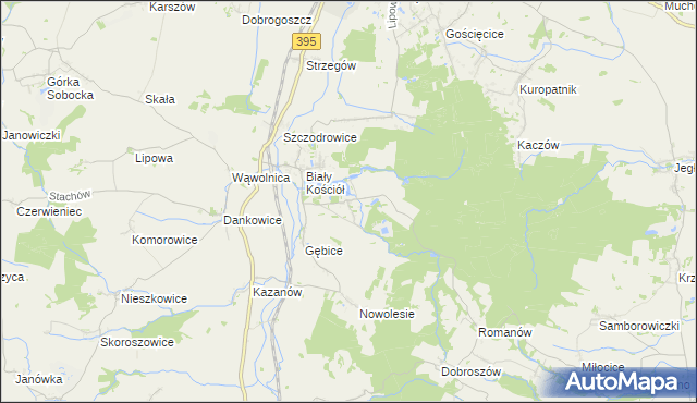 mapa Gębczyce, Gębczyce na mapie Targeo