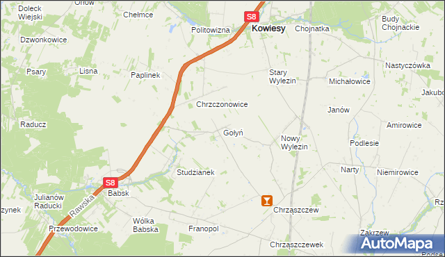 mapa Gołyń, Gołyń na mapie Targeo