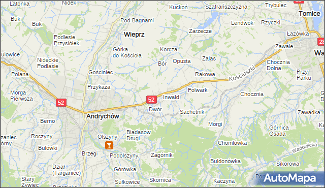mapa Inwałd, Inwałd na mapie Targeo