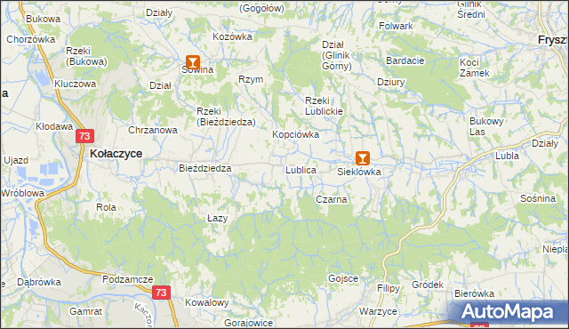 mapa Lublica, Lublica na mapie Targeo