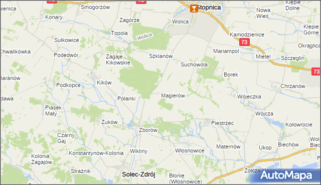 mapa Magierów gmina Solec-Zdrój, Magierów gmina Solec-Zdrój na mapie Targeo