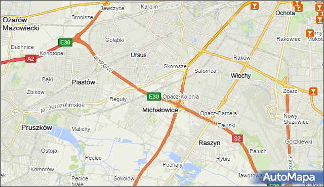 mapa Opacz-Kolonia, Opacz-Kolonia na mapie Targeo