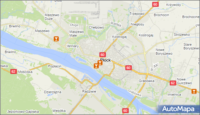 mapa Płock, Płock na mapie Targeo