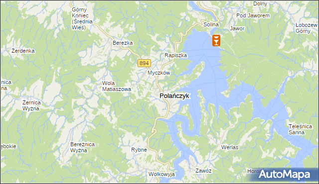 mapa Polańczyk, Polańczyk na mapie Targeo