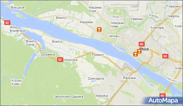 mapa Popłacin, Popłacin na mapie Targeo