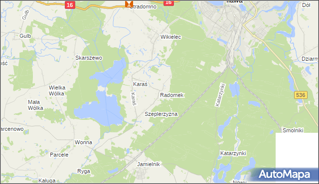 mapa Radomek gmina Iława, Radomek gmina Iława na mapie Targeo
