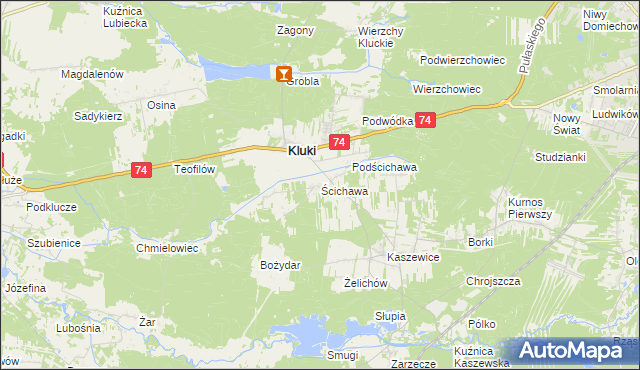 mapa Ścichawa, Ścichawa na mapie Targeo