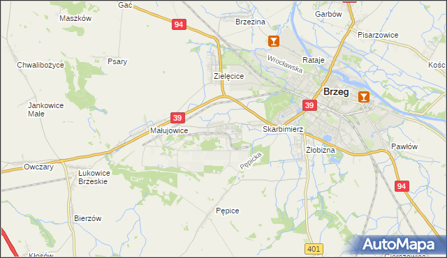 mapa Skarbimierz-Osiedle, Skarbimierz-Osiedle na mapie Targeo