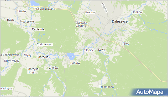 mapa Słopiec, Słopiec na mapie Targeo