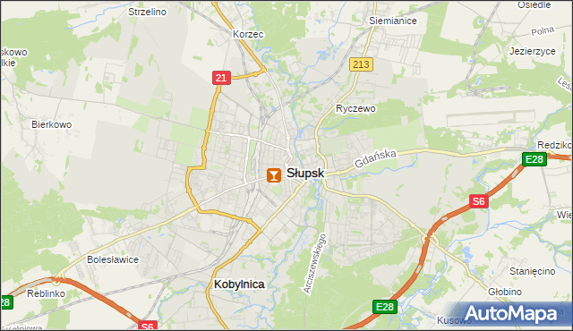 mapa Słupska, Słupsk na mapie Targeo