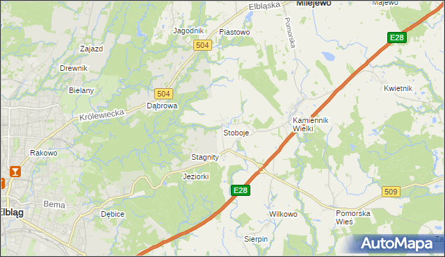 mapa Stoboje, Stoboje na mapie Targeo