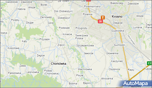 mapa Szczepańcowa, Szczepańcowa na mapie Targeo