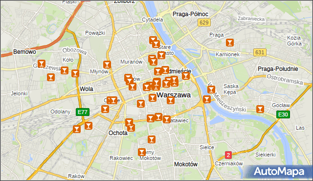 mapa Warszawy, Warszawa na mapie Targeo