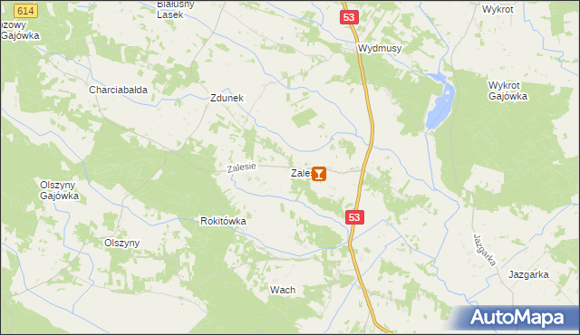 mapa Zalesie gmina Myszyniec, Zalesie gmina Myszyniec na mapie Targeo