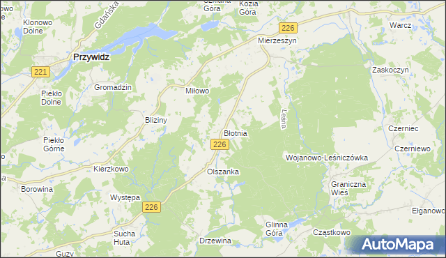 mapa Błotnia, Błotnia na mapie Targeo