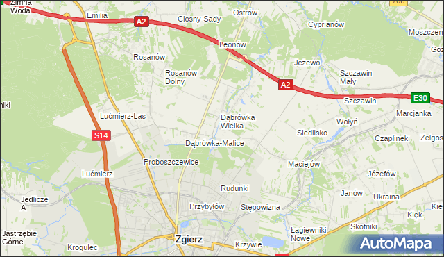 mapa Dąbrówka-Sowice, Dąbrówka-Sowice na mapie Targeo