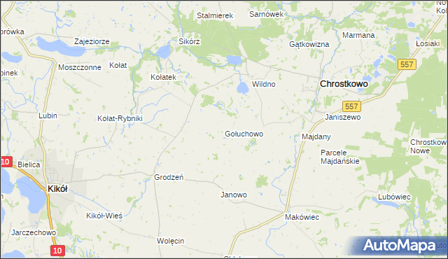 mapa Gołuchowo, Gołuchowo na mapie Targeo