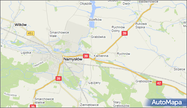 mapa Kamienna gmina Namysłów, Kamienna gmina Namysłów na mapie Targeo