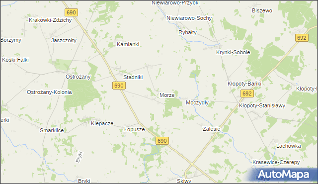 mapa Morze gmina Grodzisk, Morze gmina Grodzisk na mapie Targeo