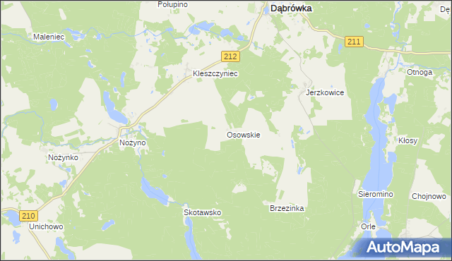 mapa Osowskie, Osowskie na mapie Targeo