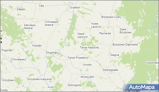 mapa Tańsk-Kęsocha, Tańsk-Kęsocha na mapie Targeo