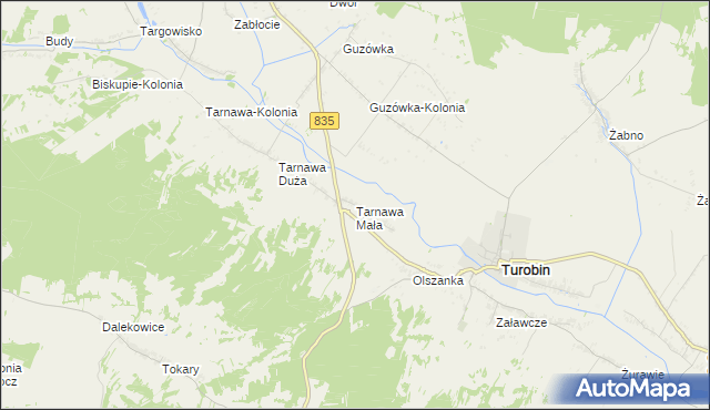mapa Tarnawa Mała, Tarnawa Mała na mapie Targeo