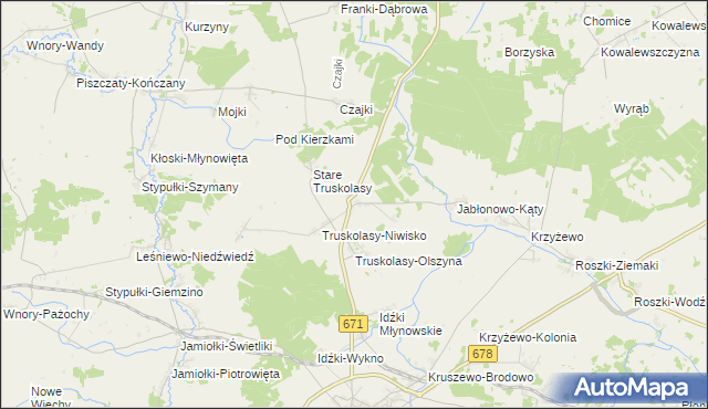 mapa Truskolasy-Lachy, Truskolasy-Lachy na mapie Targeo