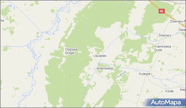 mapa Uścianek gmina Goniądz, Uścianek gmina Goniądz na mapie Targeo