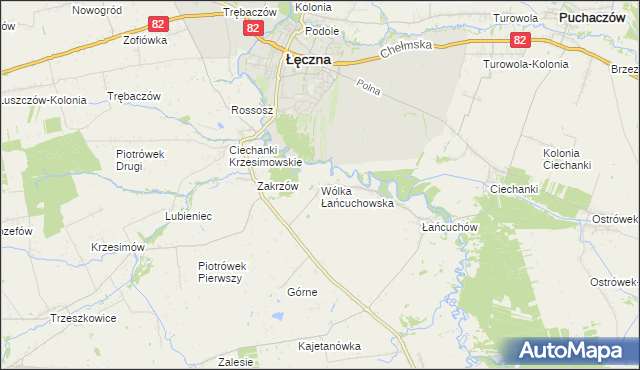 mapa Wólka Łańcuchowska, Wólka Łańcuchowska na mapie Targeo