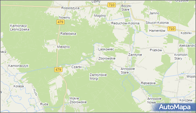 mapa Zborowskie gmina Zduńska Wola, Zborowskie gmina Zduńska Wola na mapie Targeo