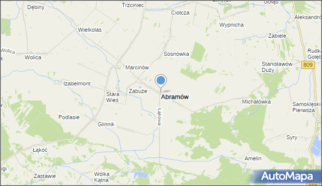 mapa Abramów, Abramów powiat lubartowski na mapie Targeo